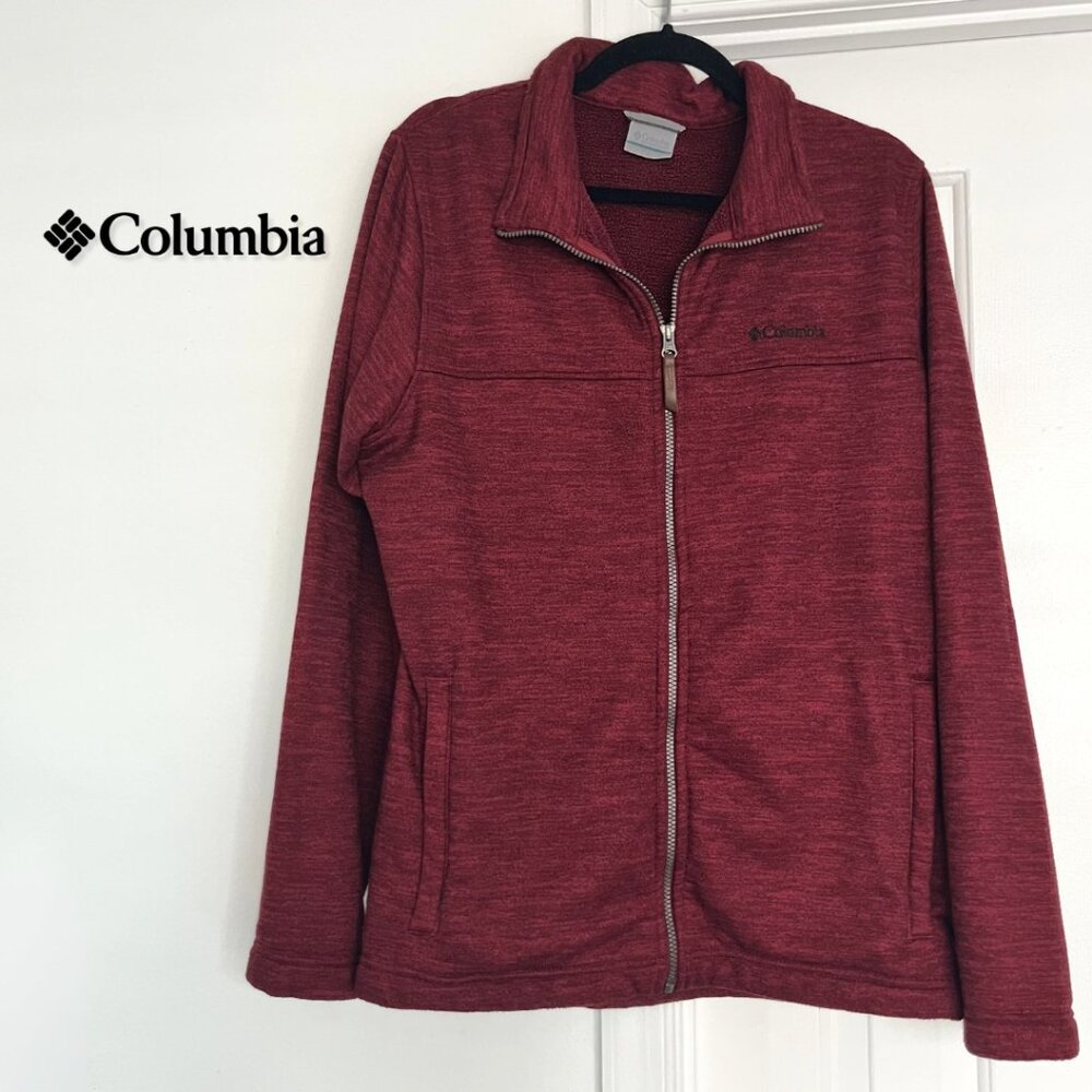 Columbia Women’s Fleece Jacket | Size Large Maroon Burgundy Heather XO1376